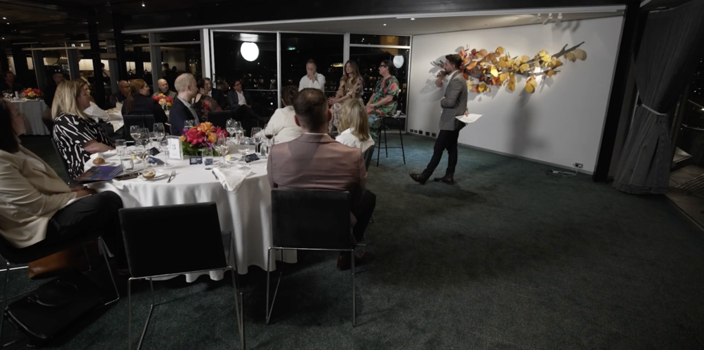 Capturing the essence of a dynamic corporate gathering, this professional event photo highlights the energy and engagement of attendees. Perfectly aligned with Zarco Creative’s expertise in event video Sydney, Sydney video productions, and corporate video, this moment showcases the power of bringing people together and the impact of high-quality visual storytelling.